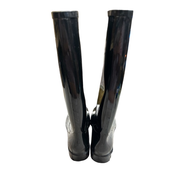 Sz6M Nicole Miller New York Black Rainy Day Rain Boots - Picture 4 of 6